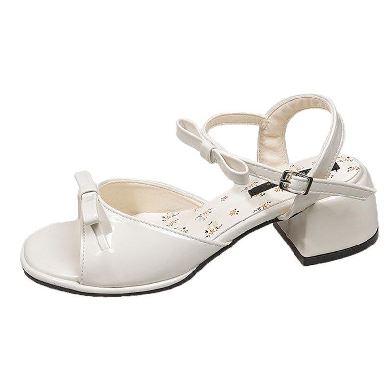 With skirt versatile fairy style sandals women's 2025 new summer small French thick high-heeled sandals women