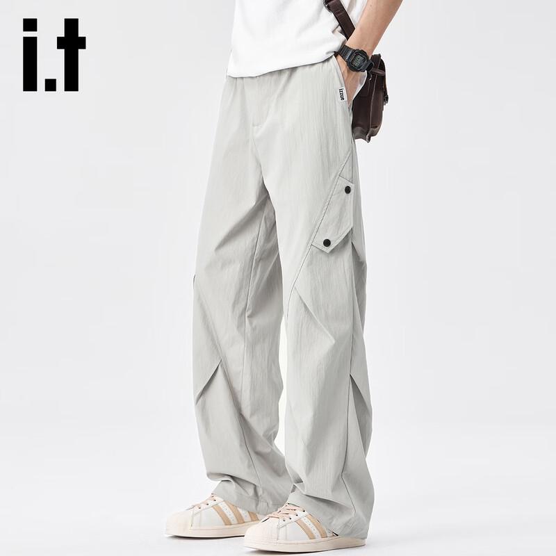 izzueit Men s Ice Silk Quick-Dry Parachute Cargo Pants L