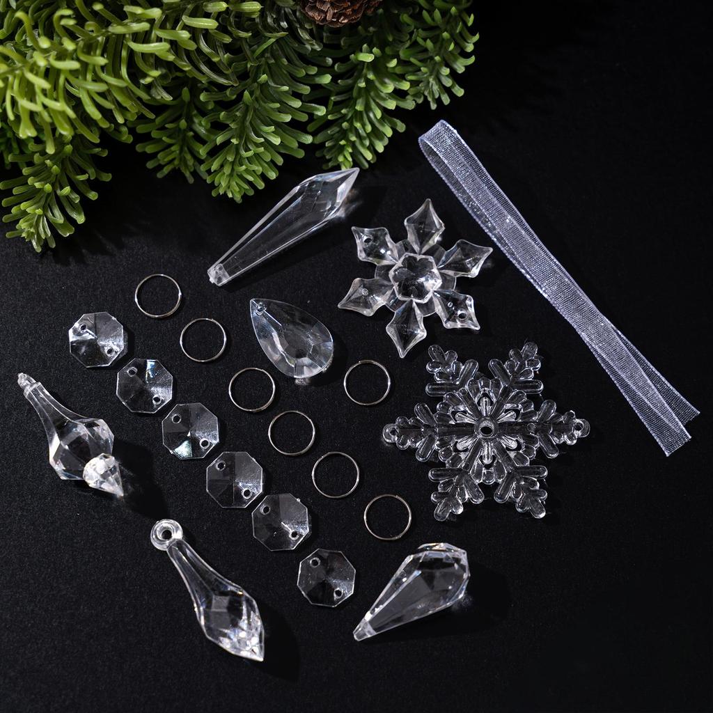Haobei Acrylic Icicle & Snowflake Christmas Ornaments