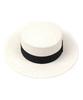 Black Metal White Flat Panama Hat