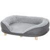 Dog Bed for Dogs Up to 25 kg, Removable Cover, Non-Slip Feet, 90 x 78 x 25 cm, Gray