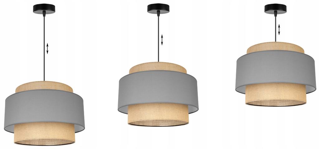 Hanging Lamp, Ceiling Chandelier, Lampshade, Boho Juta