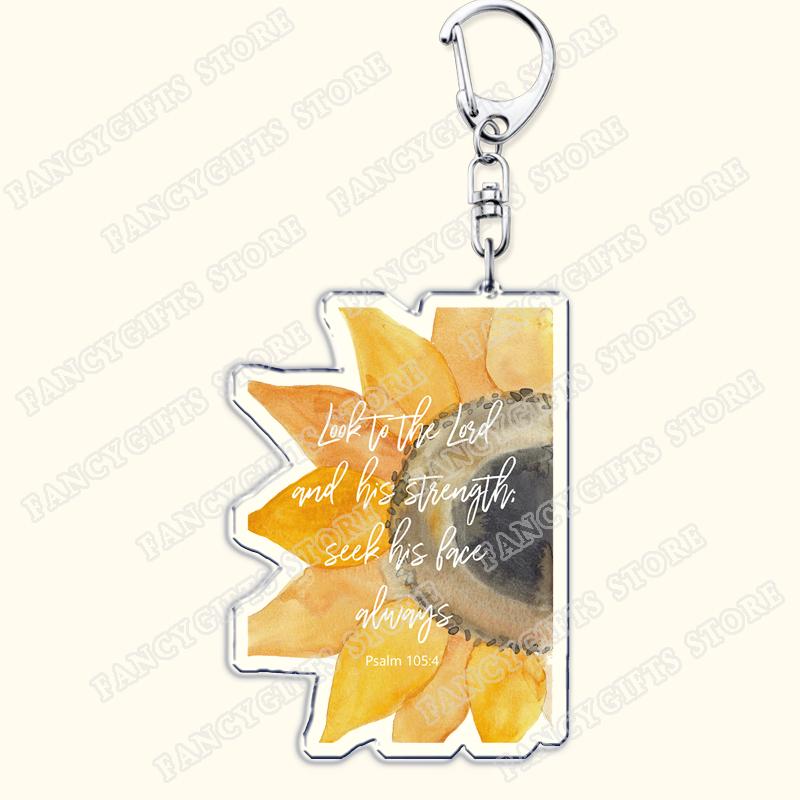 Christian Bible Psalm Quotes Keychains for Accessories Bag Jesus God Christianity Faith Scripture Catholic Keyrings Jewelry Gift