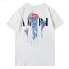 New Fashion AM Fashion Short Sleeve Round Neck Bright Print Casual Hip Hop High Street Half Sleeve T-shirt for Men and Women