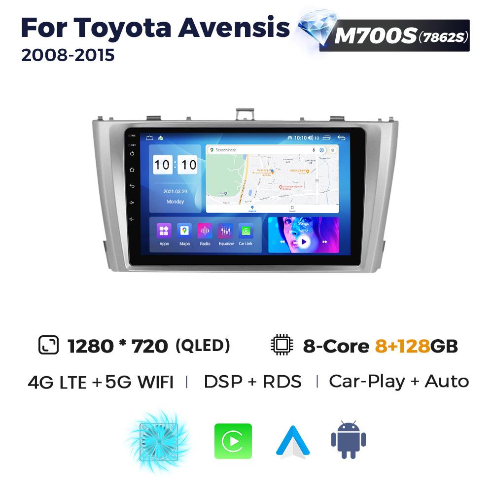 Navifly 2Din Android Car Radio Multimedia Video Player Dla Toyota Avensis T27 2009-2015 Nawigacja GPS Carplay 5G WIFI Jednostka główna