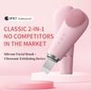 2 in 1 Electric Silicone Facial Cleansing Brush Ultrasonic Face Scrubber Skin Spatula Pore Extractor Deep Cleansing for Skincare