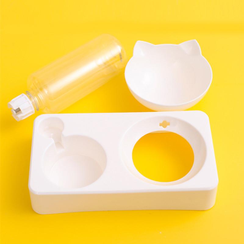 

Dual-purpose Pet Bowl Tilted Protect Cervical Vertebrae Dog Food Bowl Automatic Drinking Feeder Pet Supplies GS06 белый