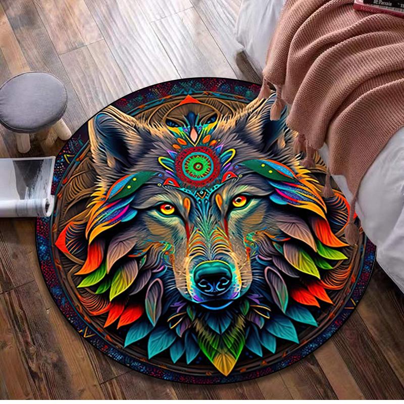 Animal Circular Rug - Office Decorative Carpet For Living Room Bedroom Door Mat Floor Rug Computer Chair Area Rug