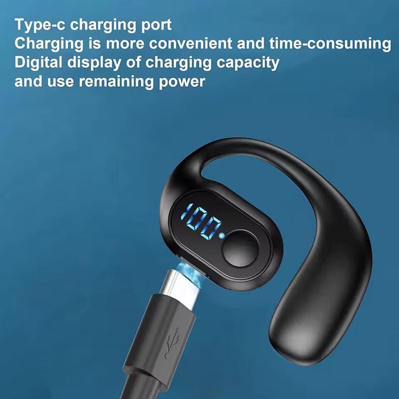 Wireless Bluetooth 5.4 Headphone Type-C Flash Charging Port Ear Hook Earphone Hifi Stereo Noise Reduction Headset Earbud