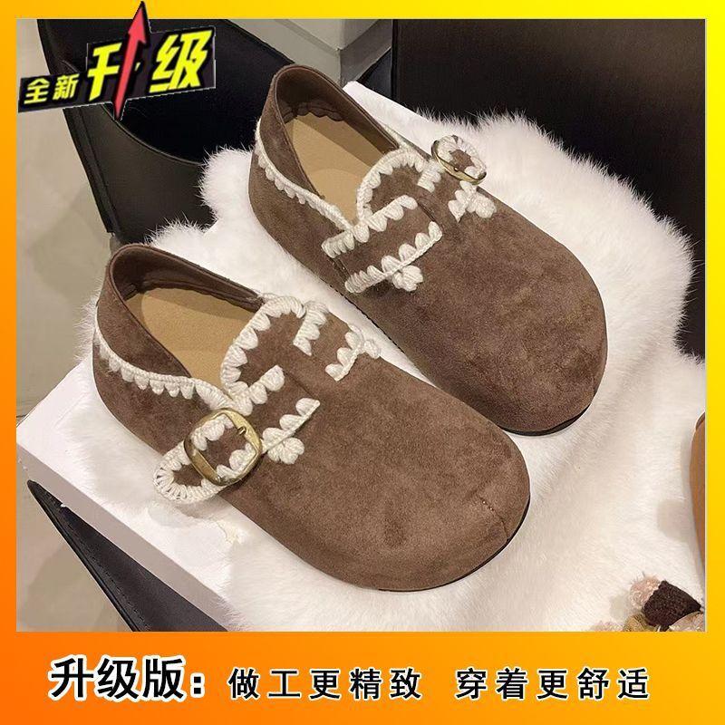 

High-value bag head single shoes for women, fashionable and versatile and comfortable thick-soled lazy single shoes for women 2025 autumn and win 40