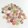 100Pcs Colorful Flower 2 Holes Wooden Buttons Sewing Scrapbook Craft DIY Decor
