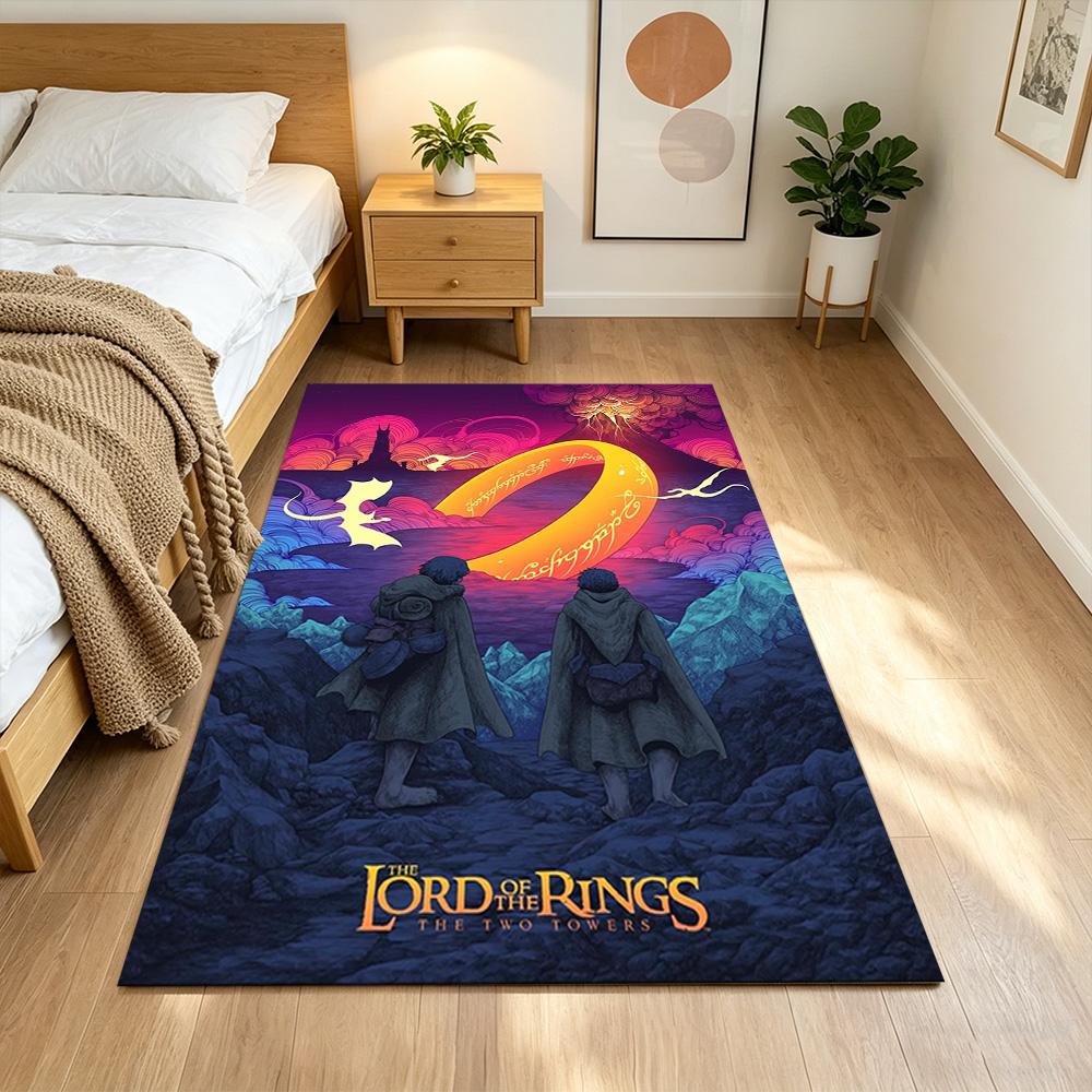 Lord Rings Area Rug Perfect for Bedrooms Game Room Playrooms Outdoor Anti-slip Rug Anime Office Decor Luxury Gift for Birthday, Christmas, Wedding