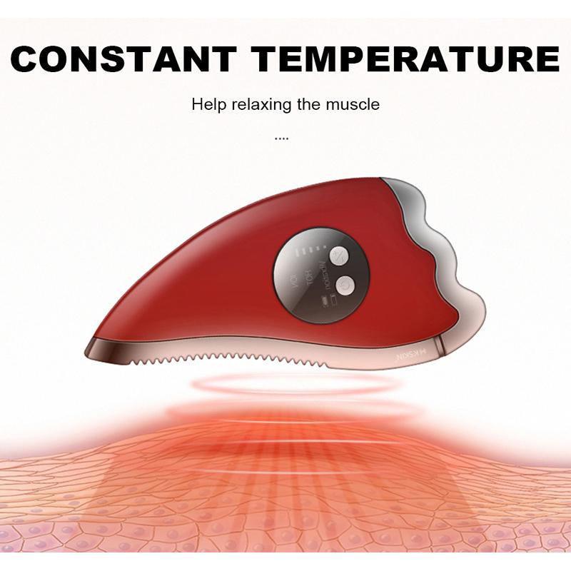 K·SKIN Elektrisches Guasha-Kratzbrett-Massagegerät, EMS, Mikrostrom-Vibrationsmassage, Heißkompresse mit konstanter Temperatur
