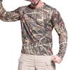 Männer Outdoor Top Langarm O Hals Camouflage Print Blatt Muster Weiche Elastische Schnell Trocknend Pullover Slim Fit Training Sport T-shirt
