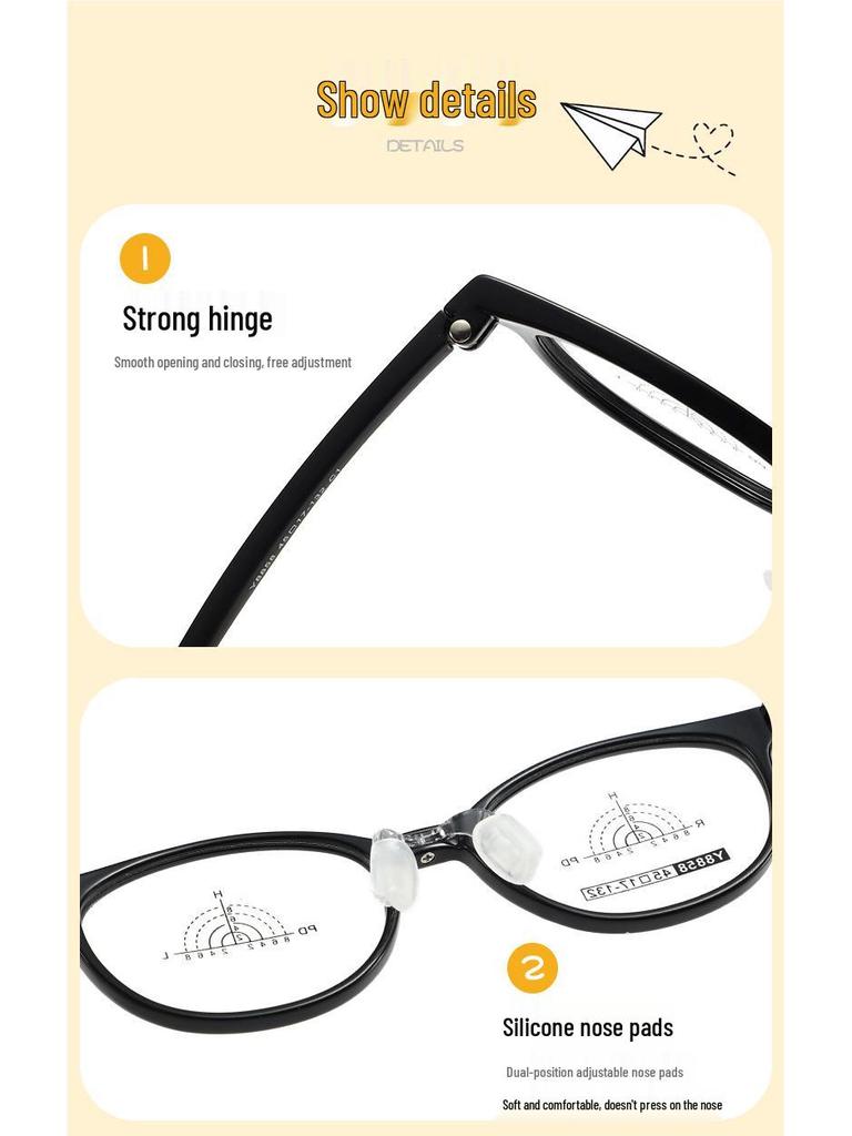 Comfortable Kids' Eyeglass Frames with Adjustable Nose Pads and Silicone Temples - Lightweight, Cute, and Durable for Girls