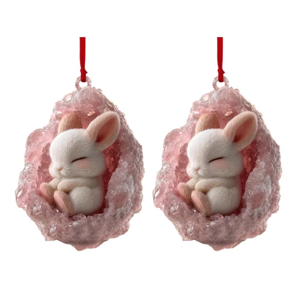 Intimate Moments Decor Christmas Ornament Acrylic Forest Cave Ornaments for Xmas Tree Decor Cute Wildlife Lovers Gift Geode