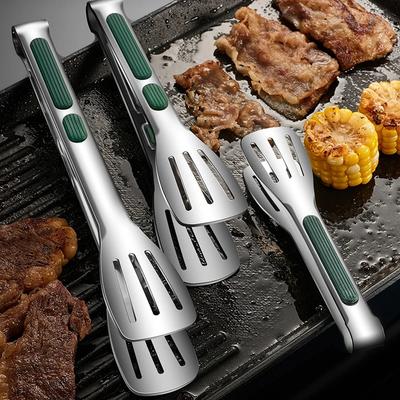 Küchen- und Grillzubehör Edelstahl Lebensmittelzange, Brotklemme, Outdoor Koreanischer Barbecue Lebensmittelclip