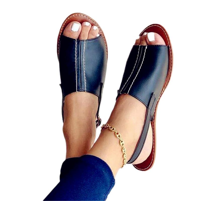 Alta moda verano mujeres 's verano casual S abierto dedo del pie sandalias  de punta playa zapatos de playa Pu shoes zapatillas de playa para mujer  comprar a buen precio — entrega