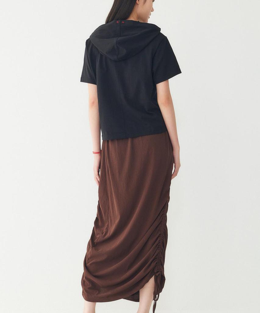 STUDIO TOMBOY Shirred String Banding Long Skirt_Dark Brown 9106232219