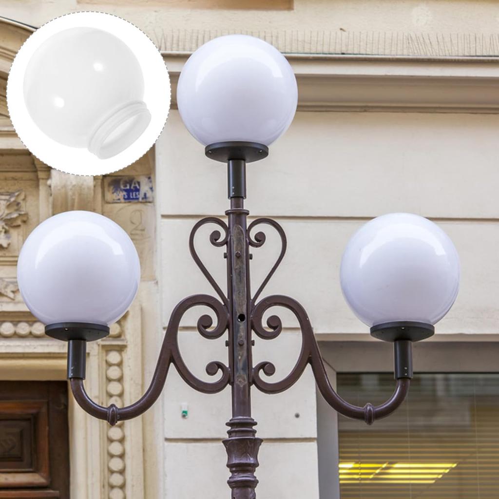 PRETYZOOM Bathroom Lampshade Replacement, Acrylic, 8cm Inner Diameter, Round Lamp Cover, Ball Shape, for Wall-Mounted Lampshades, White, for Outdoor