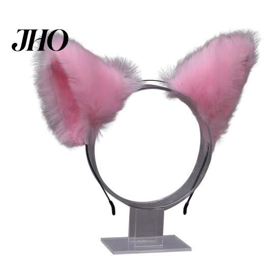 Tiara Ajustável Orelhas de Gato de Pelúcia Cosplay Festa Halloween Feito à Mão Leve Aro de Cabelo Adereço para Fotografia de Ambiente Festivo