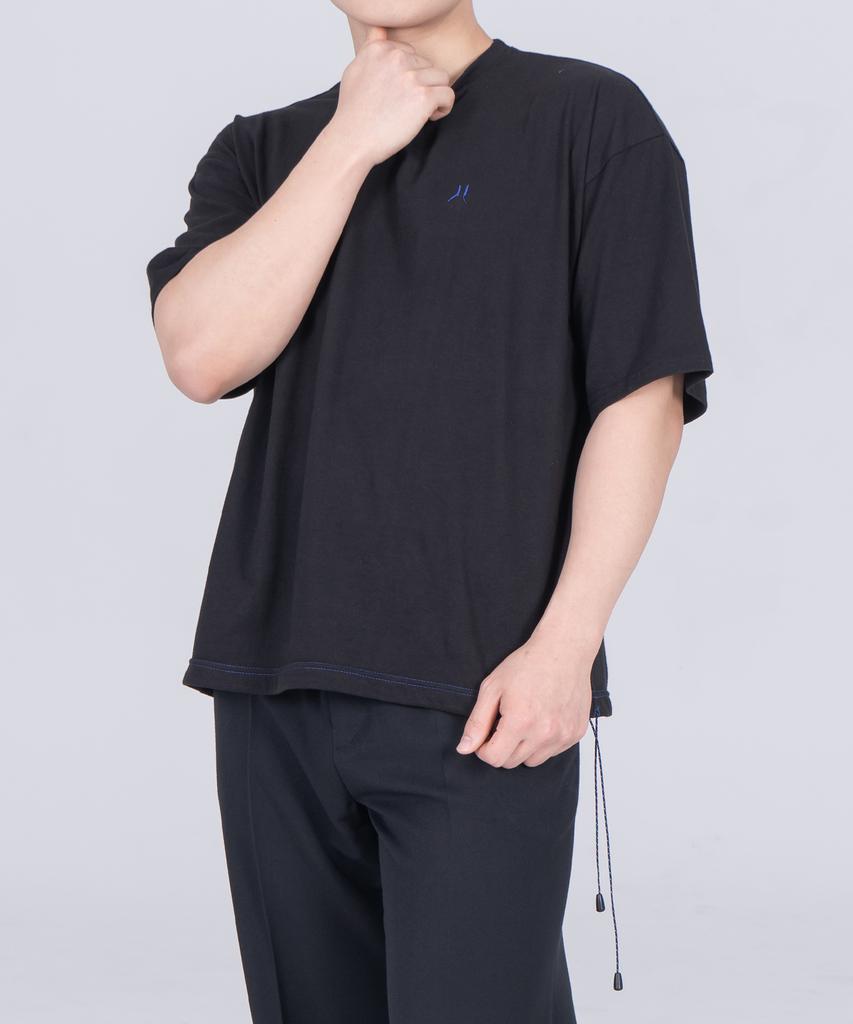 ODD DOT String Crop T-Shirt M_Black