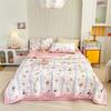 Fresh Floral Quilt 100% Cotton Flowers Print Air Conditioning Quilted Quilt Soft Breathable Lightweight Multifunction Blanket
