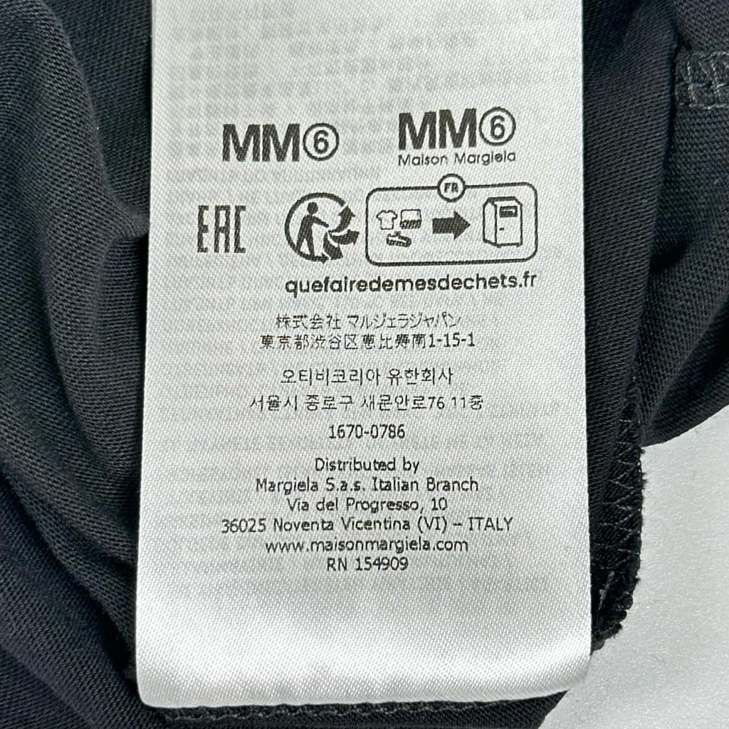 MM6 Maison Margiela Number Motif S52GC0336 Short Sleeve T-shirt Black Women XS Genuine Used