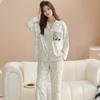 Pajamas Women's Pure Cotton Spring and Autumn 1011 New Women's Long-sleeved Pants Loungewear Korean Cotton Suit Can Be Worn Outside