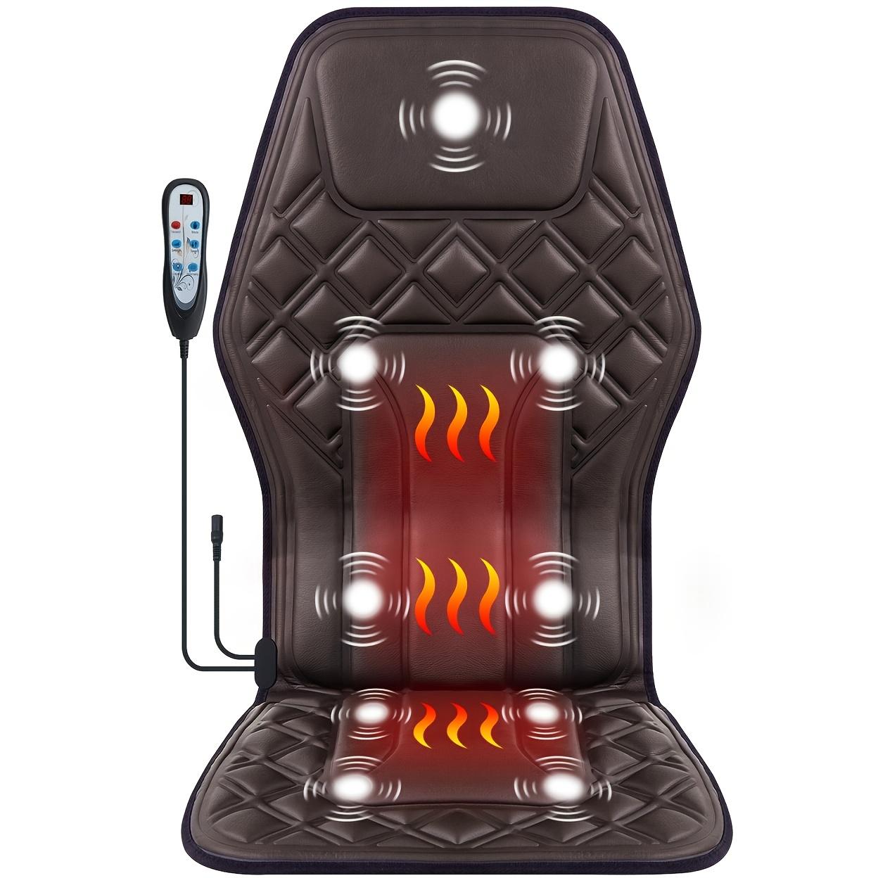 

Вибрационный массажер для спины с подогревом, подушка для массажного кресла, 9 узлов вибрационного массажа и 2 уровня нагрева, массажер для сиденья стула