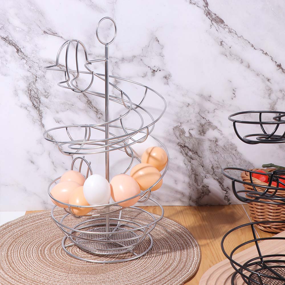 Stable Base Egg Storage Rack Save Space Metal Egg Dispenser Spiral Egg Holder  Countertop