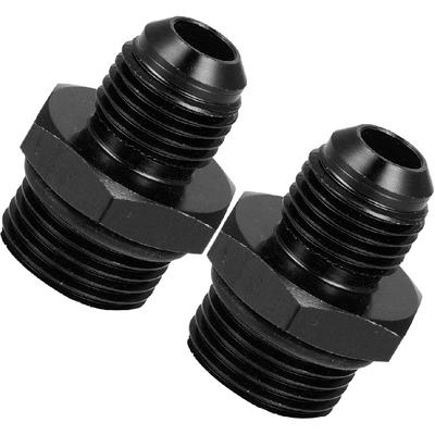 2 Stück Schwarzer 6AN-Außengewinde auf M18 x 1,5 mm Außengewinde Fitting-Adapter Bördel-Verbindungsstück Schlauchanschluss für Kraftstoff-Ölleitung Schlauchanschlussstück aus Aluminiumlegierung für Auto