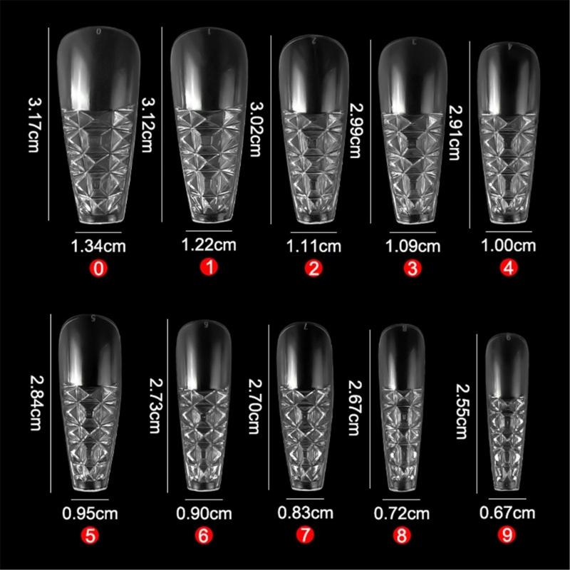 Crystal Square Nails Half Cover Soft False Nails Nail Tips for Nail Extensions 3D Aartificial Nail Tips Easy to Use