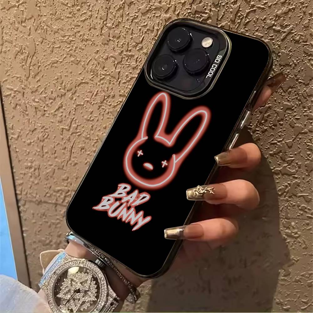 

rapper-Bad- Bunny Phone Case For iPhone 17,16,15,14,13,12,11 Plus Pro Max Colored Silver Phone Case iPhone16E