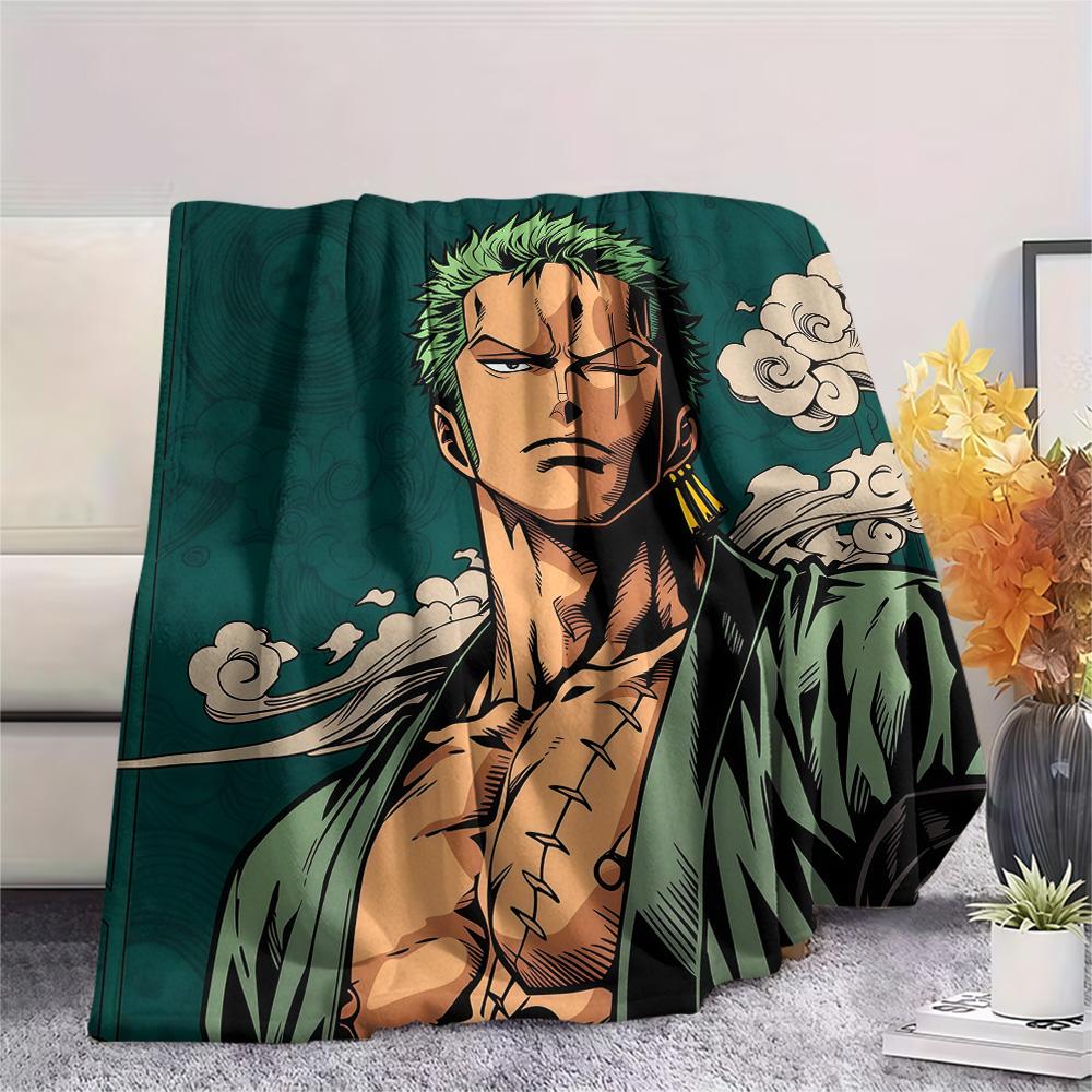 One Piece Roronoa Zoro Flannel Blanket, High Quality Comfortable for All Seasons, Home Decor, Warmth and Comfort