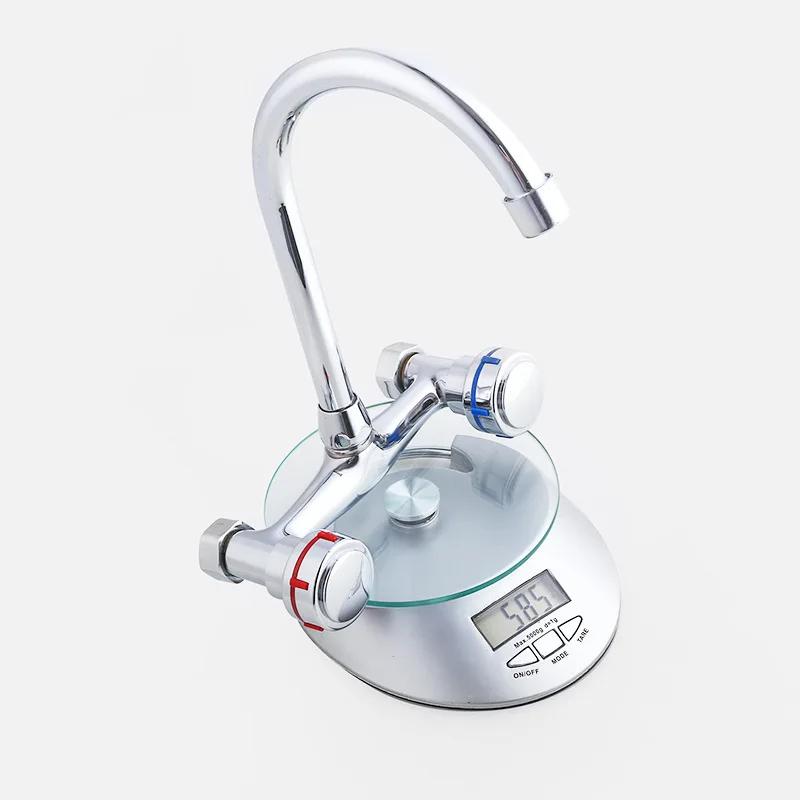 Hot and Cold Faucet Copper Into The Wall Kitchen Double Hole Laundry Basin Washing Basin Balcony Sink Washing Table Faucet