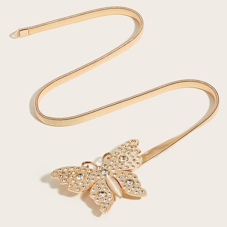 Metal Spring Belt Women'S Dress Shirt Sweater Elastic Elastic Waist Chain Waist Seal