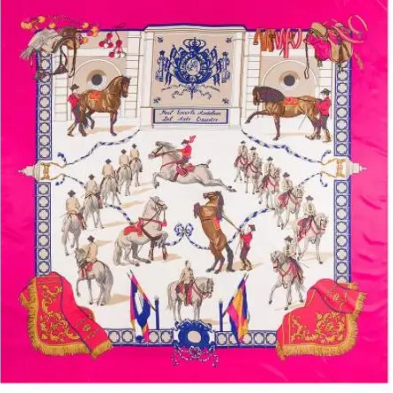 New Twill Silk Scarf Square Scarf Bandana Horse Printing Winter Scarf for Women Shawls Luxury Brand Silk Scarves Wrap D705