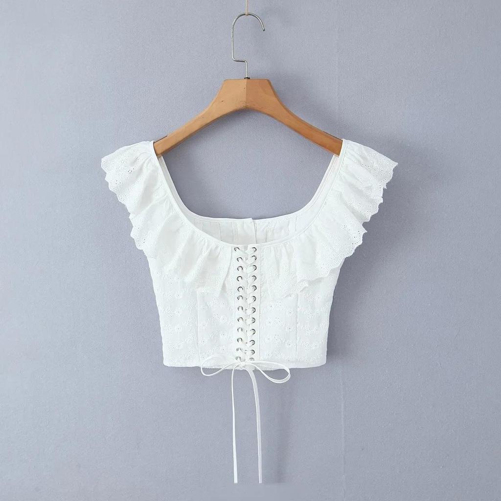 European & American Spicy Girl Style Square Neck Corset - Spring INS Hot Trend Women's Clothing