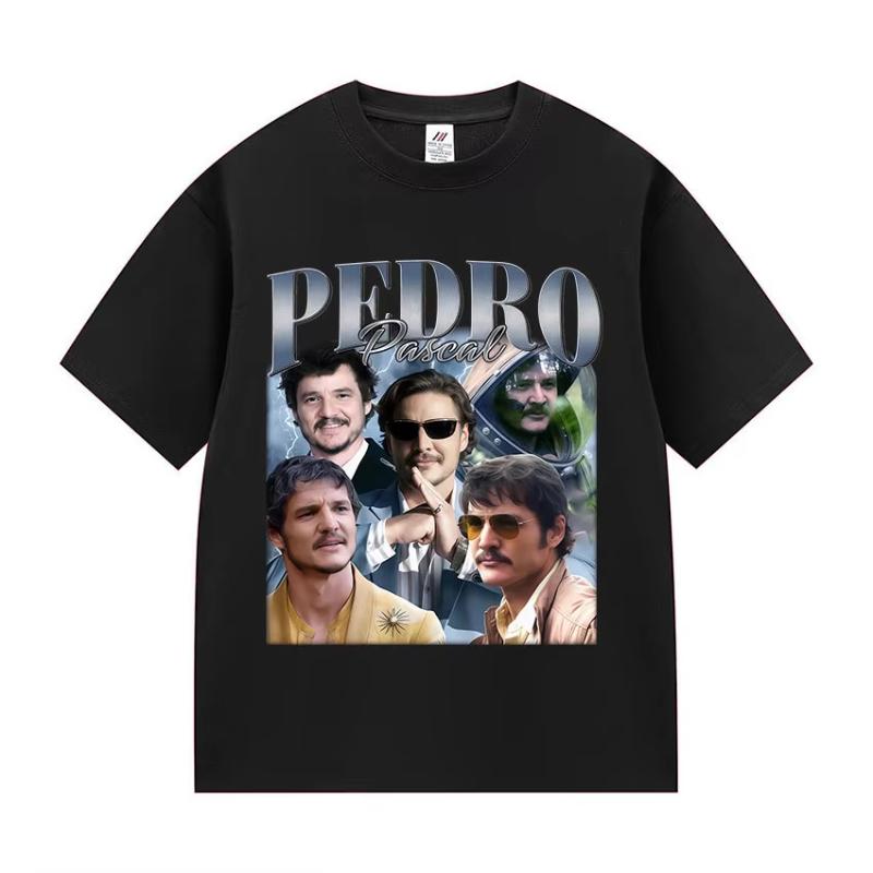 Actor Pedro Pascal Movie Graphic T Shirt Unisex's Retro High Quality Fashion Clothing T-shirts Unisex Cotton Oversized T-shirt Tops