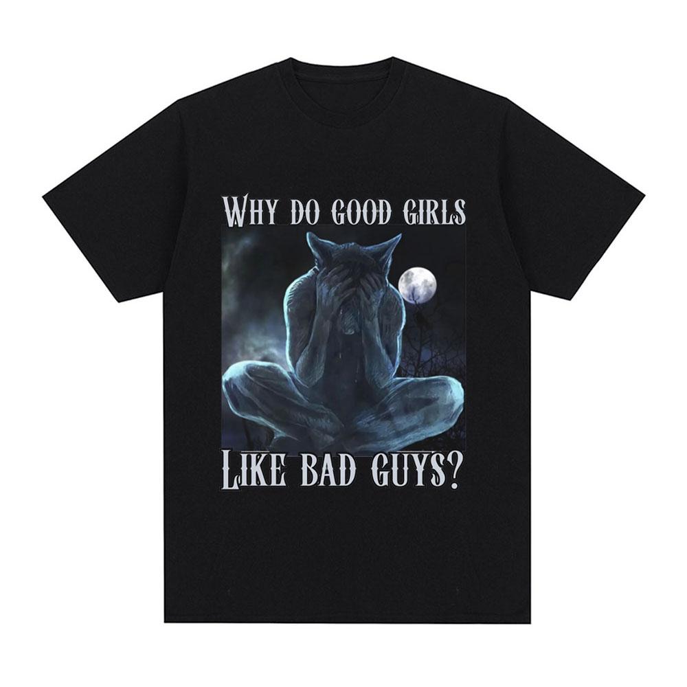 Sitting Wolf Literally Me Funny Meme T Shirt Men Casual Cotton Short Sleeve Oversized T-shirts Hip Hop Vintage Tee Shirt Unisex