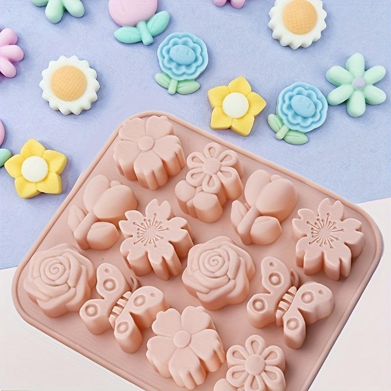 1/2pcs silicone ice cube mold, flower pattern, food grade silicone, easy to demold, essential for making ice cubes in summer