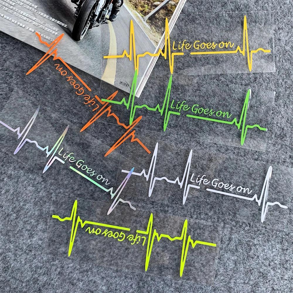 Heart Beat Trackpad Life Goes On Refletor Moto Stickers Motorcycle Scooter Body Fuel Tank Accessories Decals for Honda Vespa