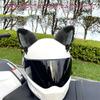 1 Pair Cute Cat Ears Helmet Decorations Helmet Accessories Plush Helmet Ears Helmet Horns Helmet Embellishments