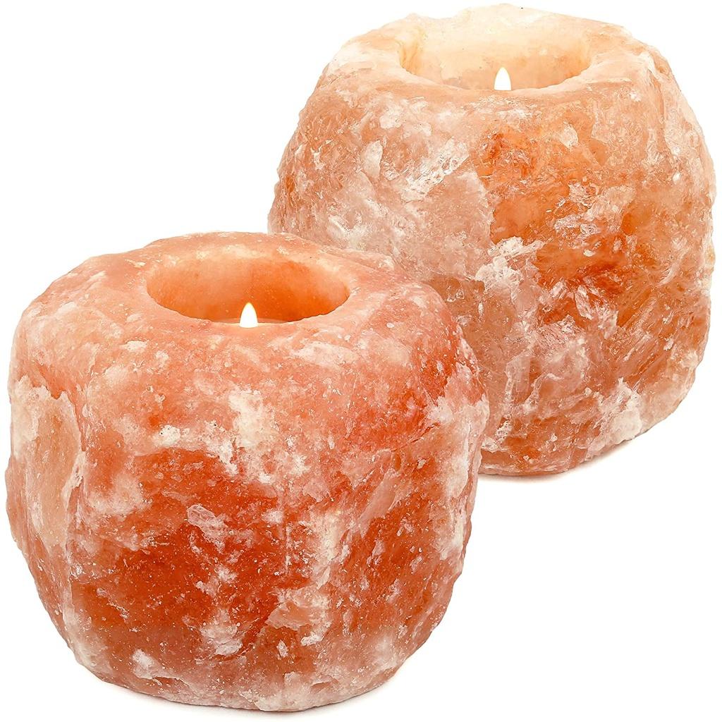 HOMLLY Подсвечник для чайной свечи из натуральной гималайской соли (X2ШТ) X2PCS