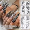 20/30/60Pcs Punk Metal 3D Nail Charms Fingertip Ring Studs Black/Silver Alloy Nail Art Decoration Manicure Supplies Accessories