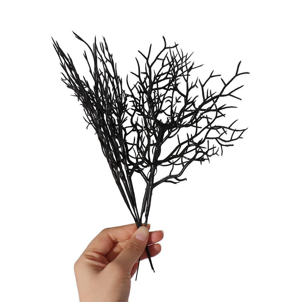 5pcs Black Artificial Plastic Tree Branch Antlers Shape Withered Branch  Halloween Day