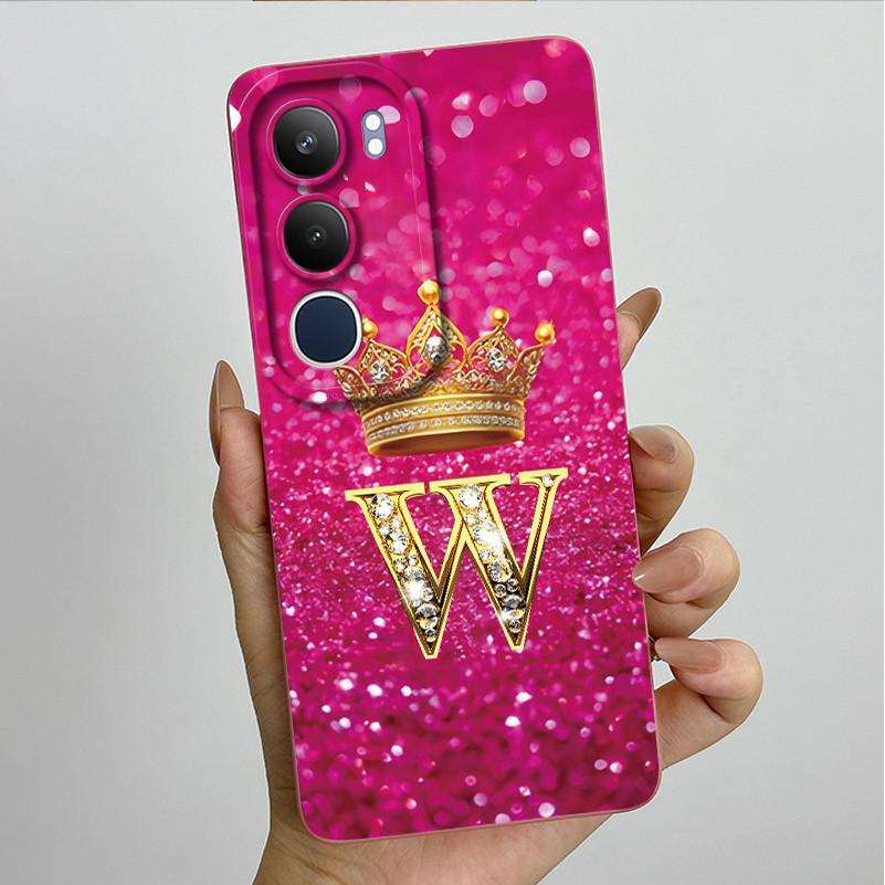 Pro Vivo Y19s 4G Pouzdro Koruna Počáteční Písmeno Měkký Silikonový Ochranný Zadní Kryt Pro Vivo V2419 Coque pro VivoY19S Y 19 s Fundas