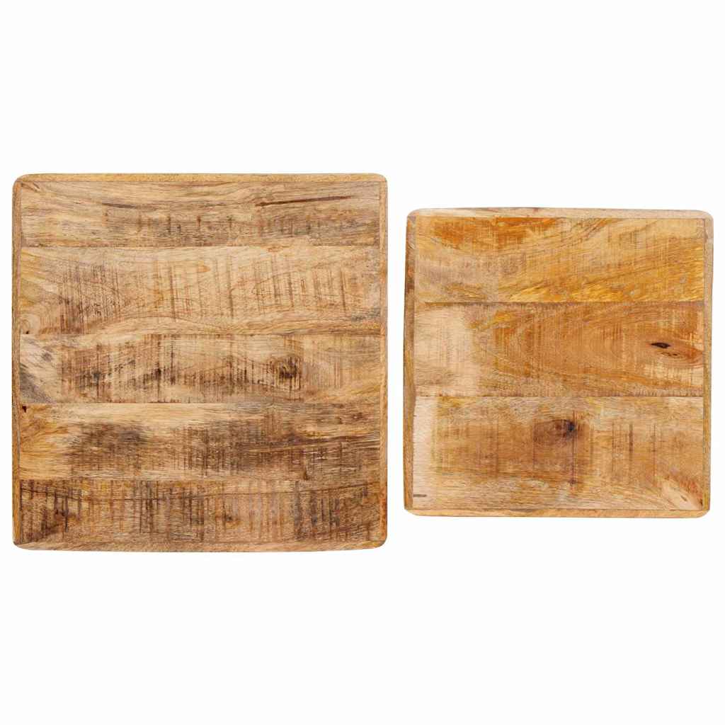 2 Piece Nesting Tables Brown 46 X 46 X 45 Cm Solid Mango Wood