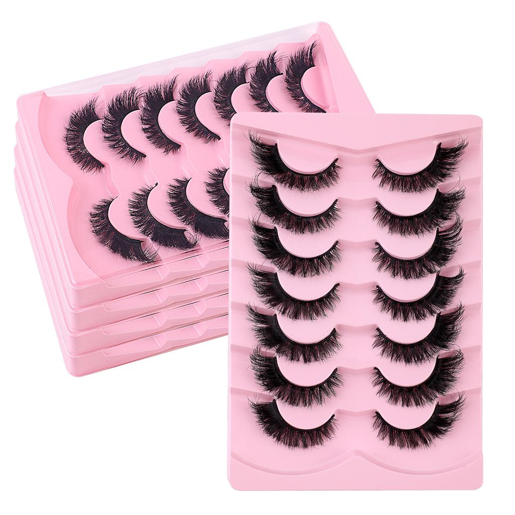 7 Pairs Of Long End-Of-Eye False Eyelashes, Thick Fox Eye, Cat Eye Eyelashes.